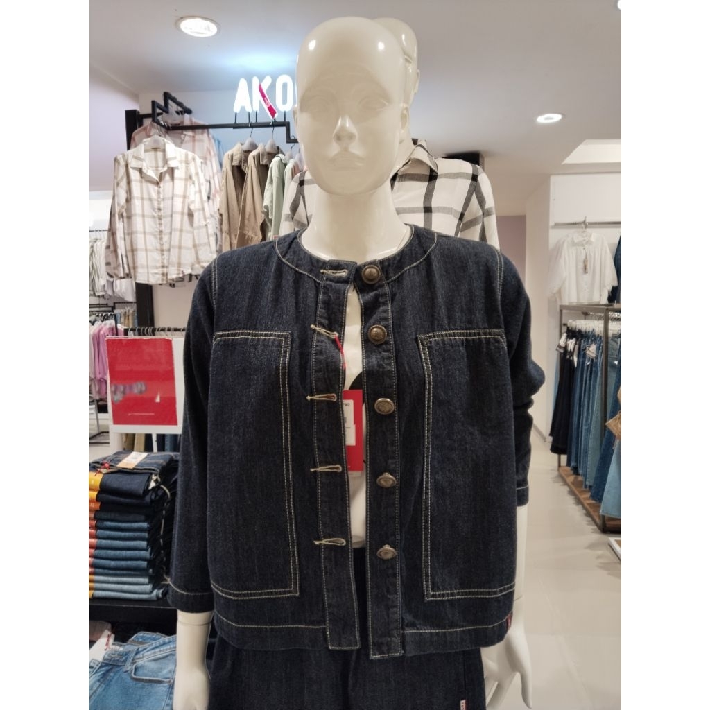atasan kemeja denim wanita ako jeans