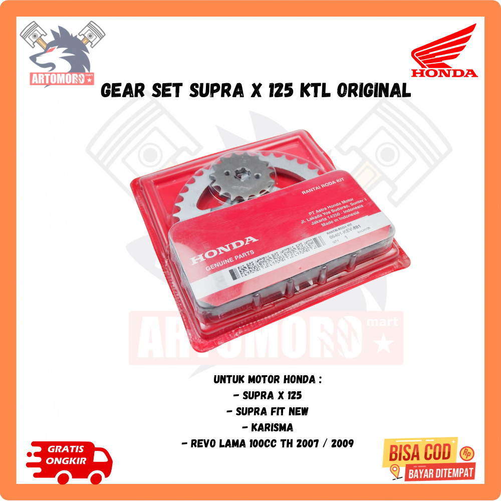 Ori gear set supra x 125 - gir set supra x125 KTL Original