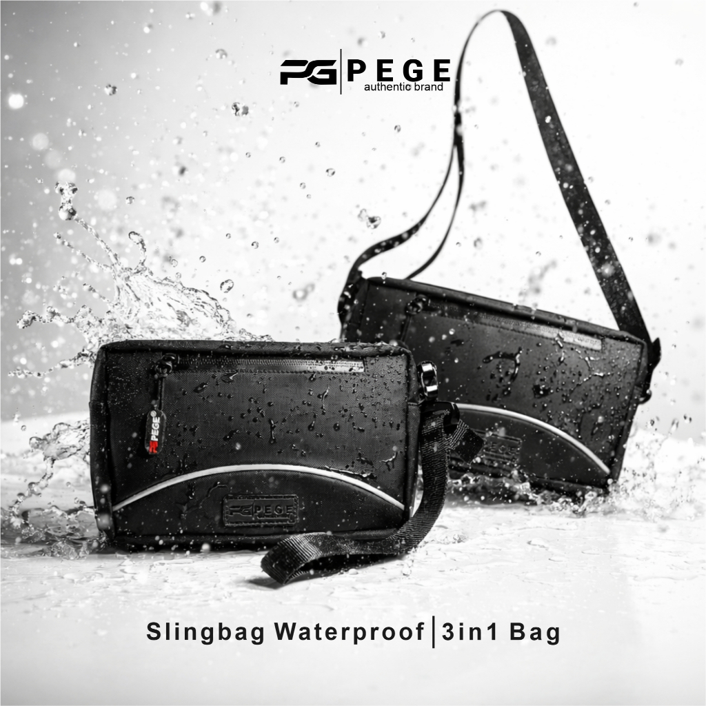 Sling Bag Pria Waterproof PEGE Raven Tas Selempang Kasual - PG 9026