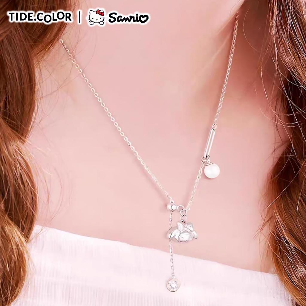 ZGO Necklace Kalung Wanita My Melody S925 Original Sanrio Lapis Emas Gold 18K Tidecolor Silver Sterl