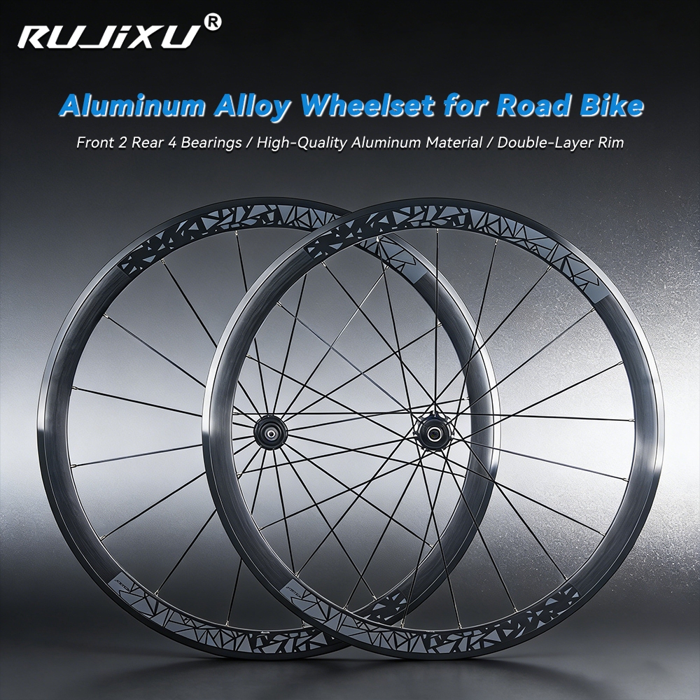 Rujixu Wheelset 54T Road Bicycle 700C Wheel 40MM 50mm Carbon Hub Alloy Rim Barke disc brake Ready St