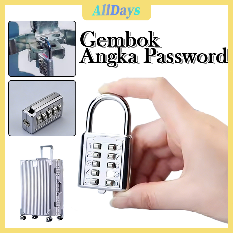 Gembok Angka Password /Gembok Angka Tombol Multifungsi/Gembok Tas