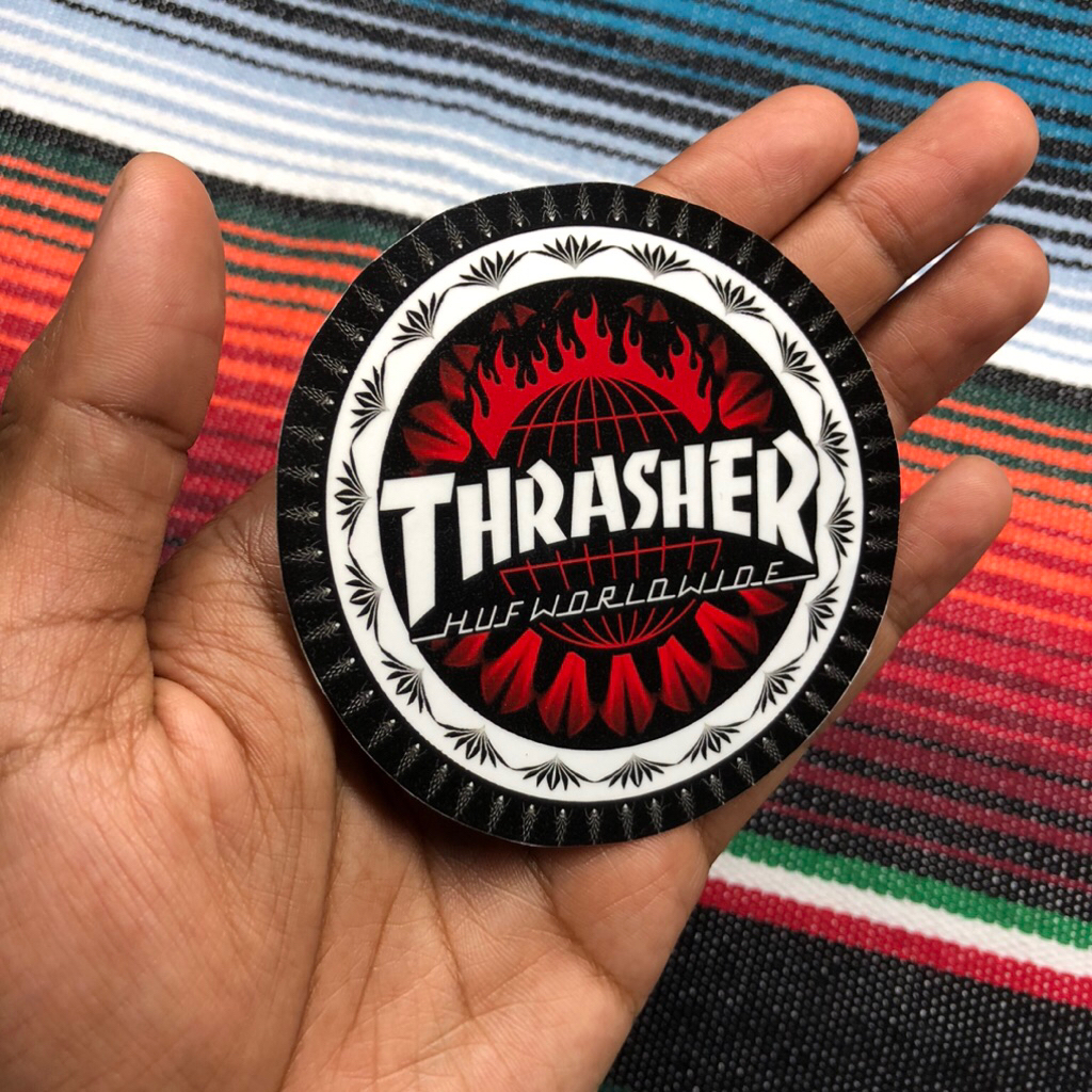 Sticker Thrasher Huf World Wide Skateboard
