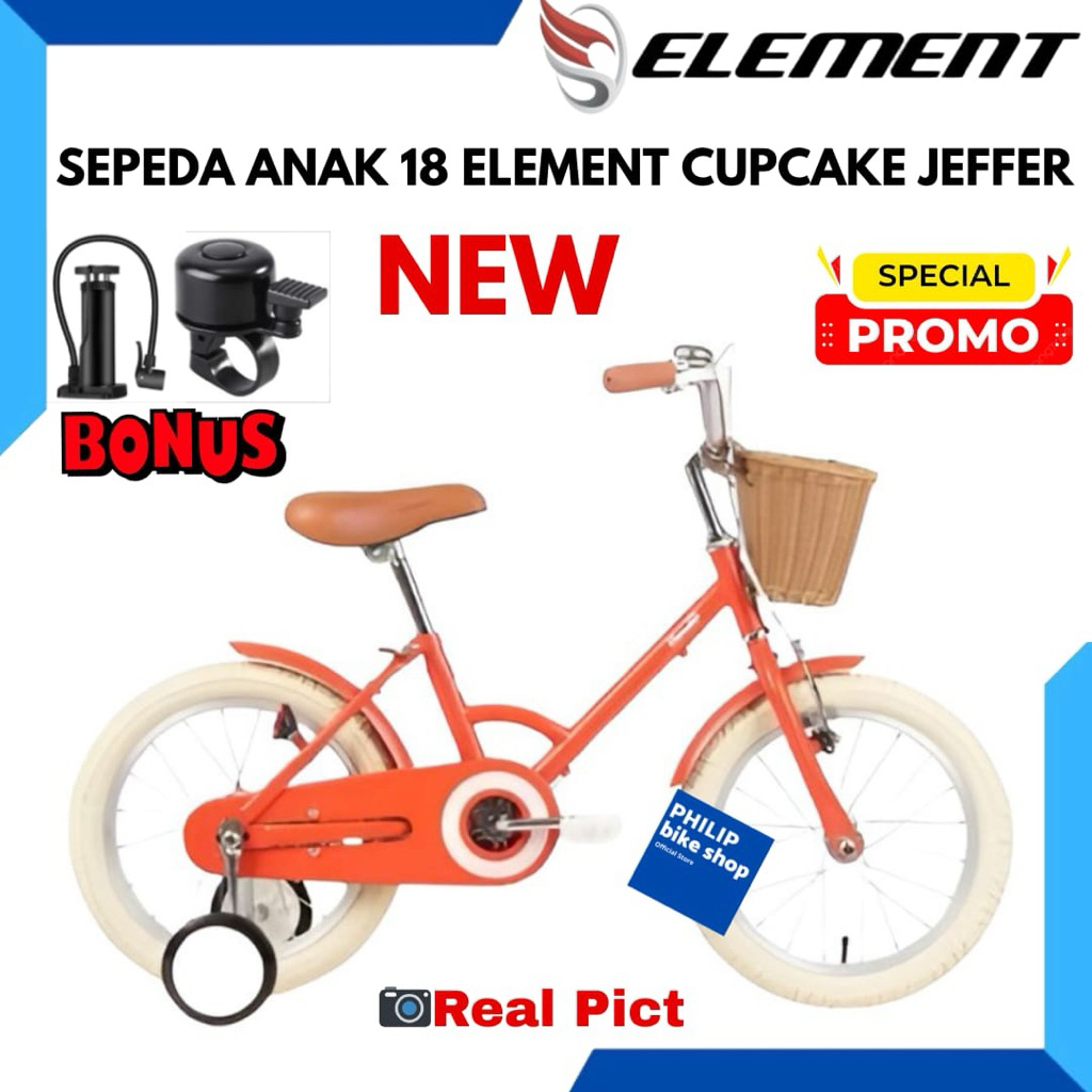 Sepeda Anak Perempuan ELEMENT CUPCAKES 18 INCH Terbaru