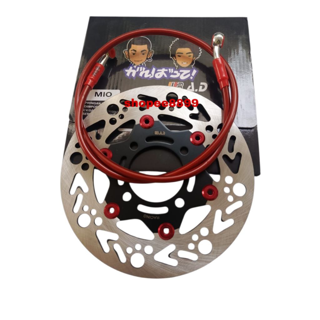 bad piringan cakram depan ukuran standar 200mm + selang Rem depan ukuran 95cm motor Mio smile Mio so