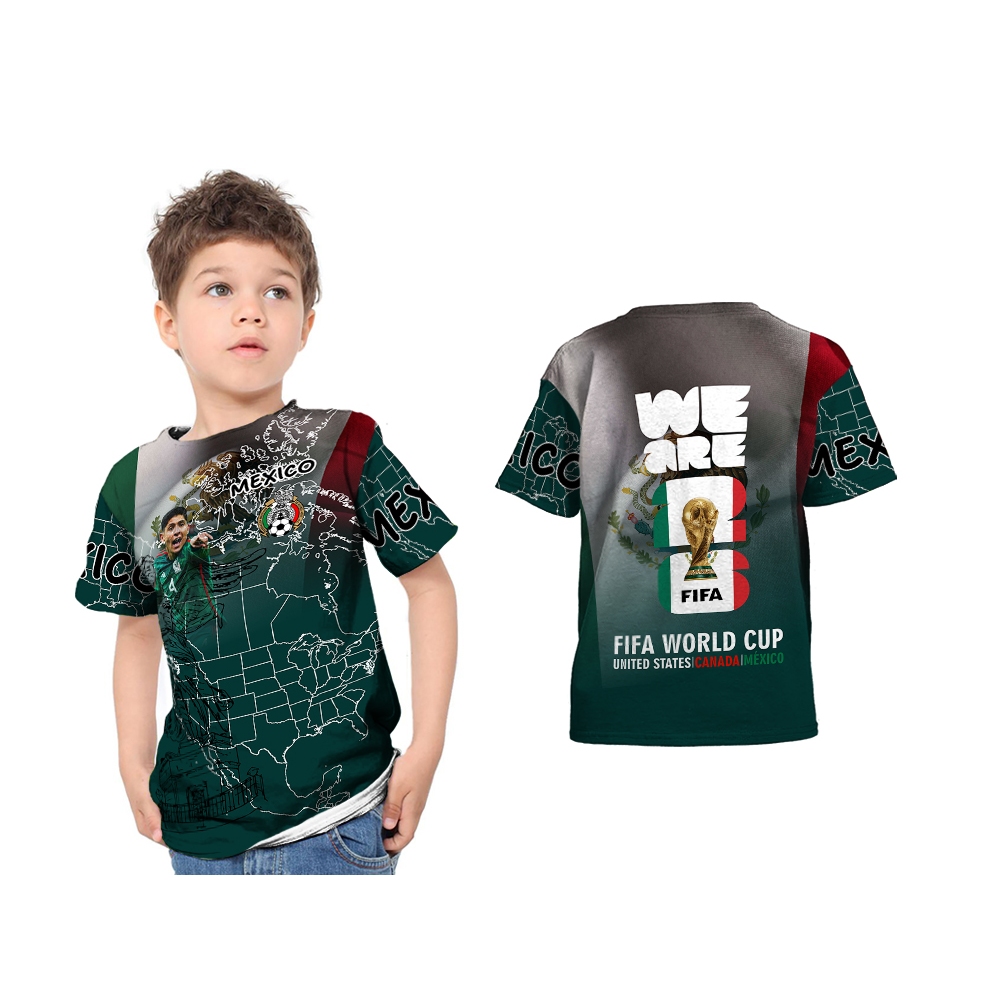Baju Kaos Tshirt Jersey Jaket Anak Casual World Cup Piala Dunia FIFA 2026 Negara Mexico Custom Full 
