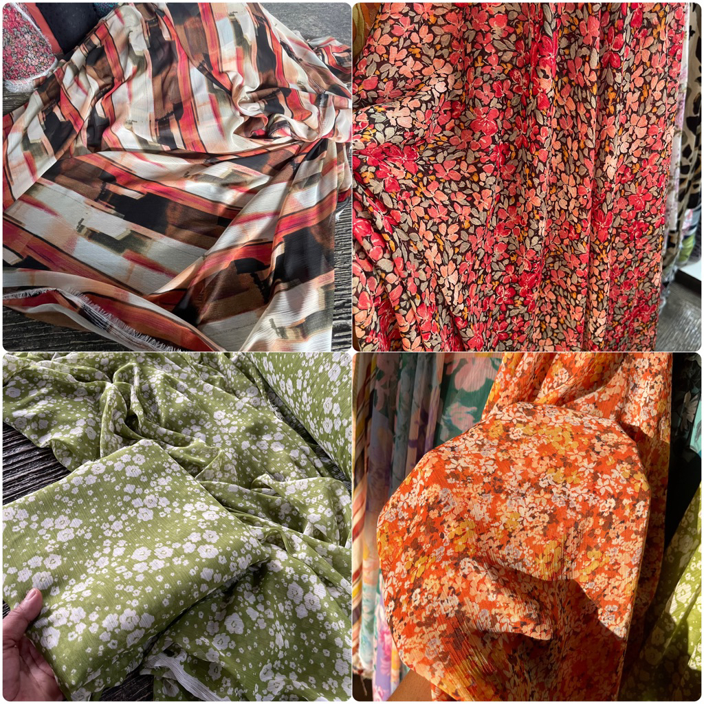 Kain Sifon ceruty / Bahan kebaya / Bahan gamis / Bahan kebaya Bali H per setengah M