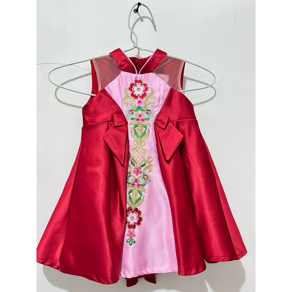 baju preloved gaun dress anak perempuan imlek 1-2thn