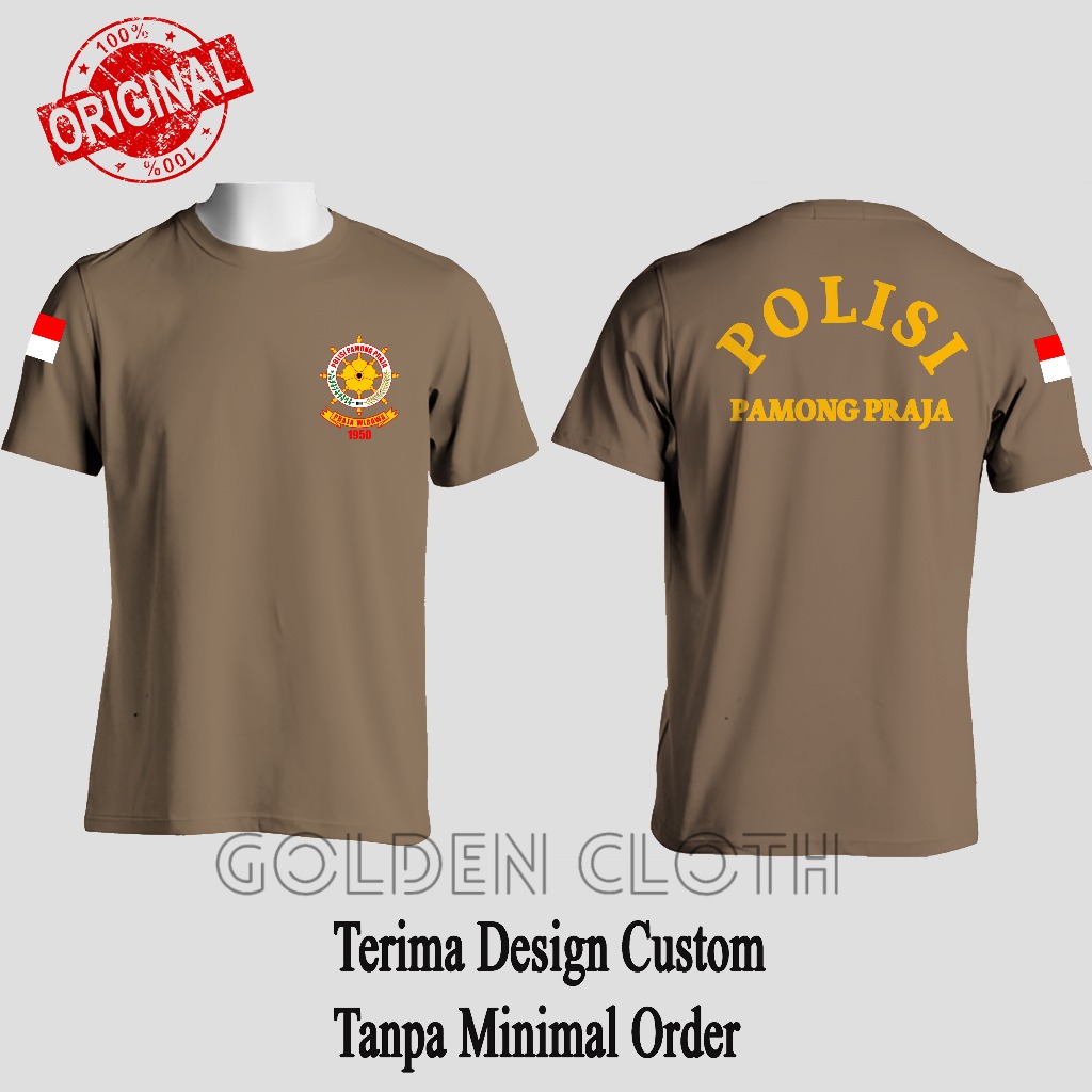Kaos Dalam / Dalaman POL PP Polisi Pamong Praja Baju Kaos Polisi Coklat Terbaru