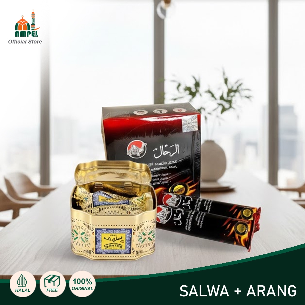 Arang Magic Al Rahal + Salwa Oud Mudah Menyala, Tidak Berbau, Desain Donat