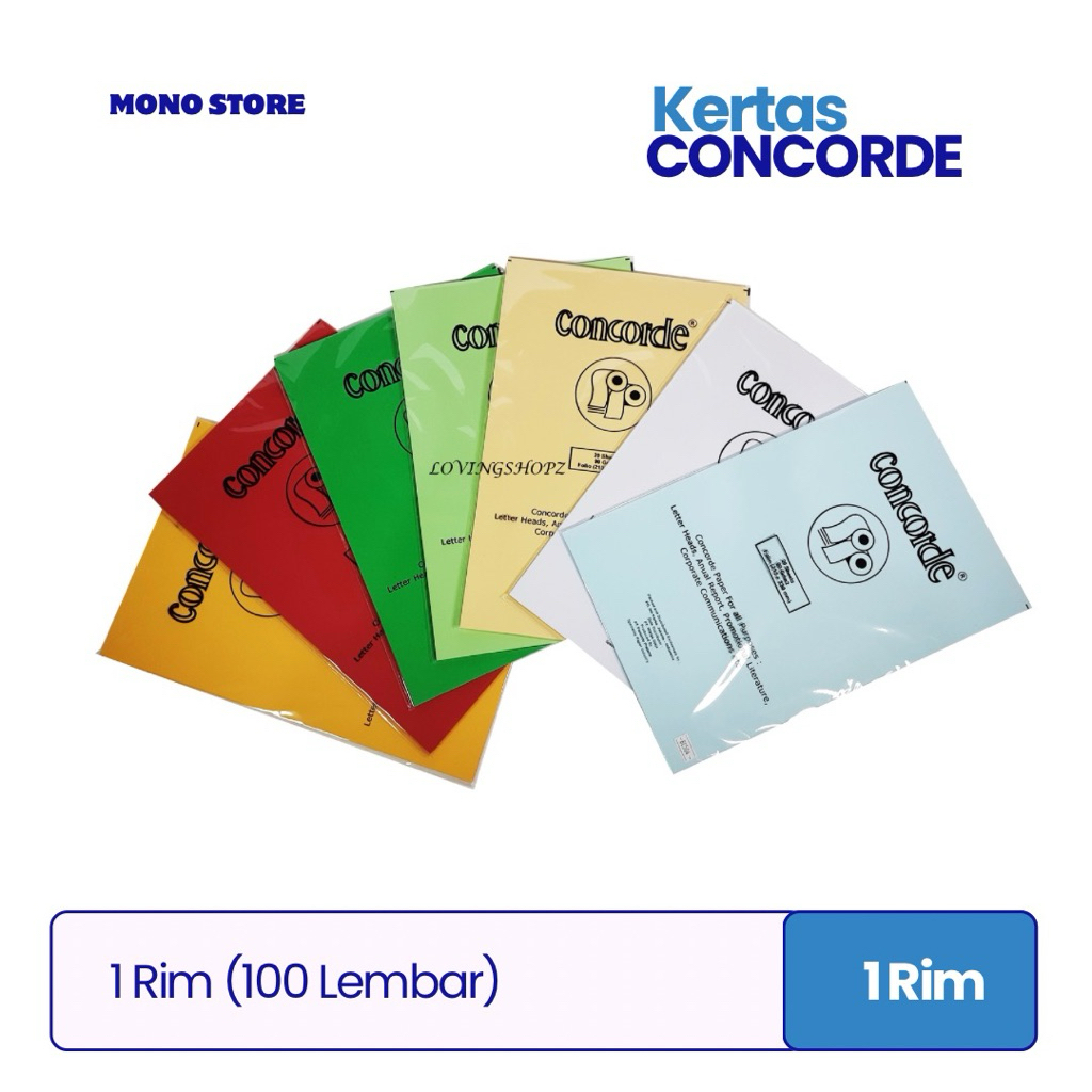 [1 Rim (100 Lembar)] Kertas Concorde A4 Isi 100 Lembar / Concorde Kertas Ukuran A4