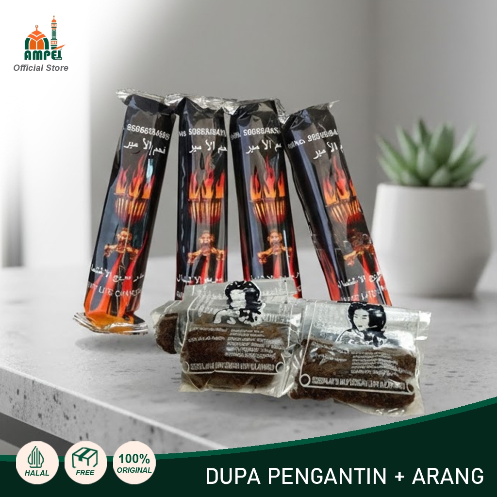 Arang Magic Al Amir + Dupa Pengantin Min - 6 Pcs Mudah Menyala, Tidak Berbau, Desain Donat