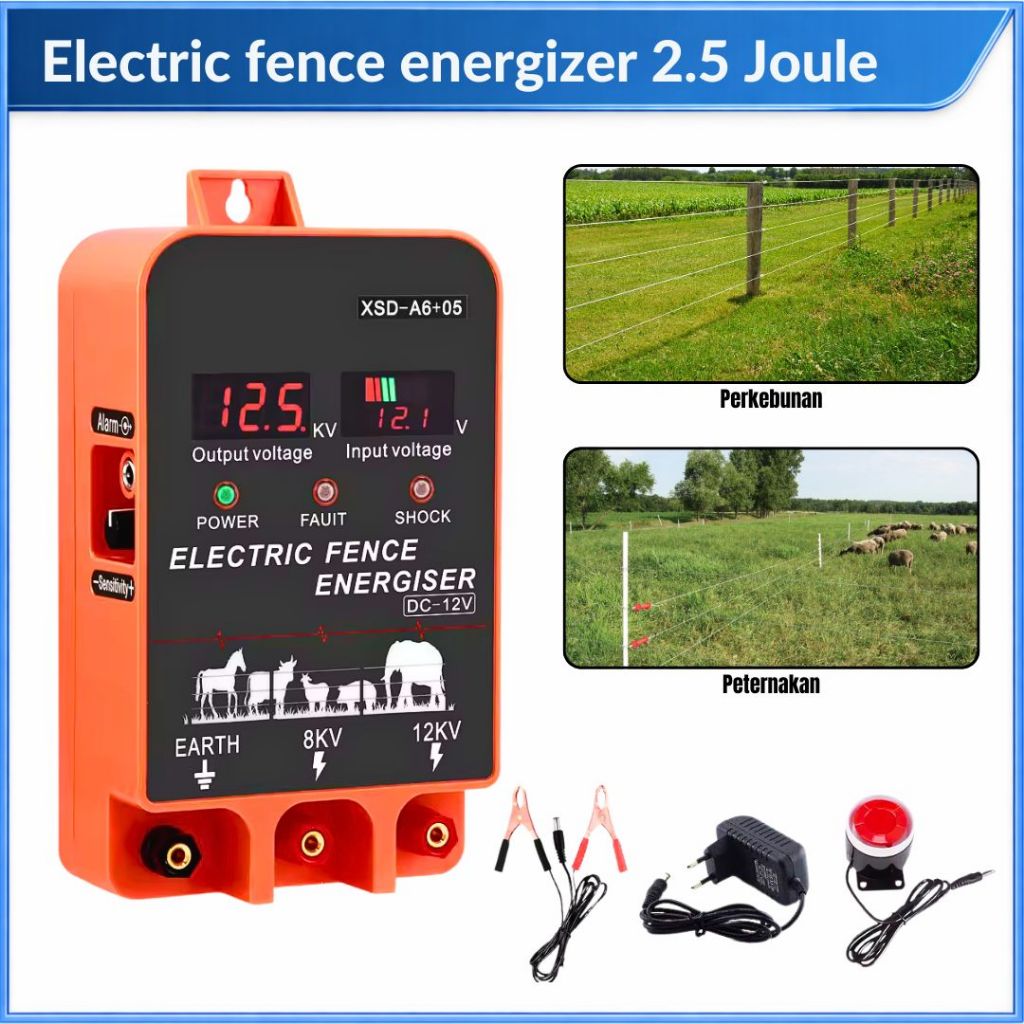 Promo Pagar Listrik 1 Joule / 2.5 Joule Electric Fence Pengaman Hewan Ternak & Lahan Pertanian
