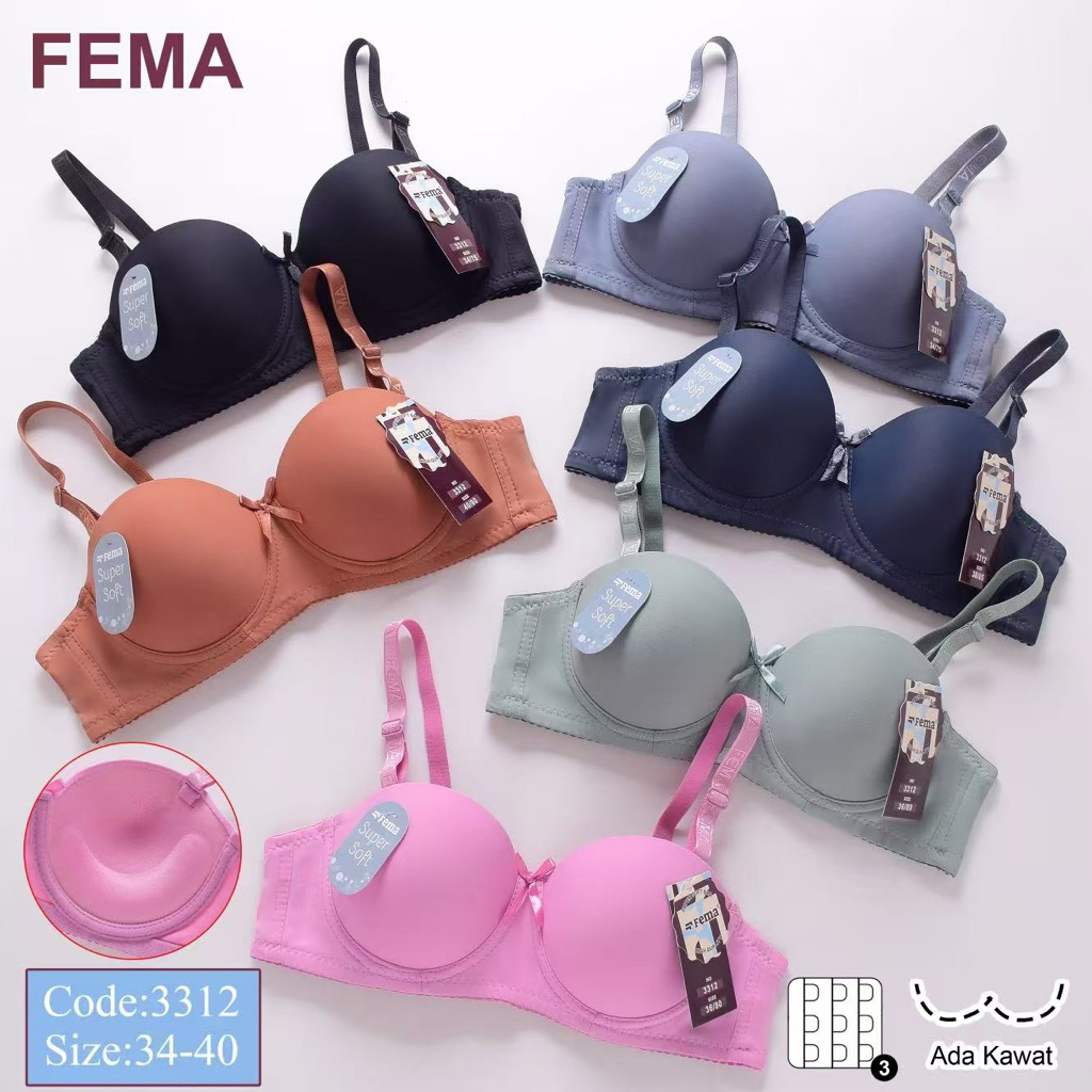 SLN - BRA KAWAT WANITA PUSH UP / BH PEREMPUAN BUSA TEBAL FEMA SOFT BRA