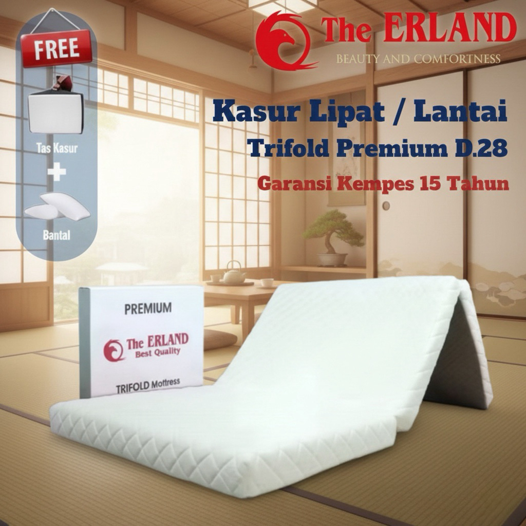 Kasur Busa Lipat 3 / Kasur Trifold The Erland In Box Premium