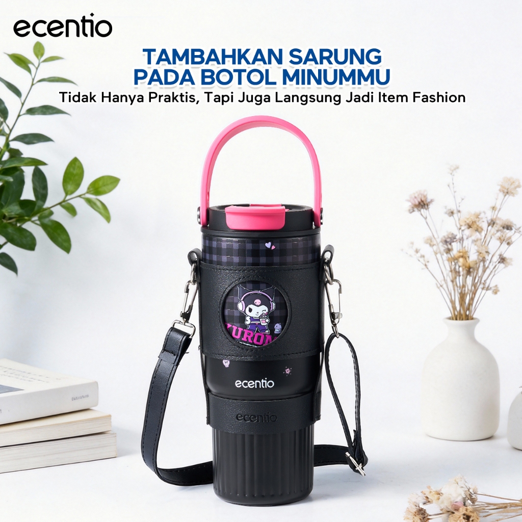 [Accessories Tumbler] ecentio Sarung Botol Minum Kulit PU + Portable TALI Tumbler Hanya Untuk ecenti