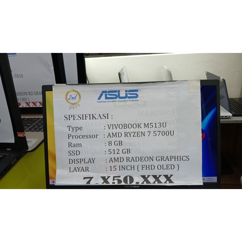 [PROMO RAMADHAN] ASUS VIVOBOOK OLED M513UA AMD RYZEN 7 5700U 8GB SSD 512GB