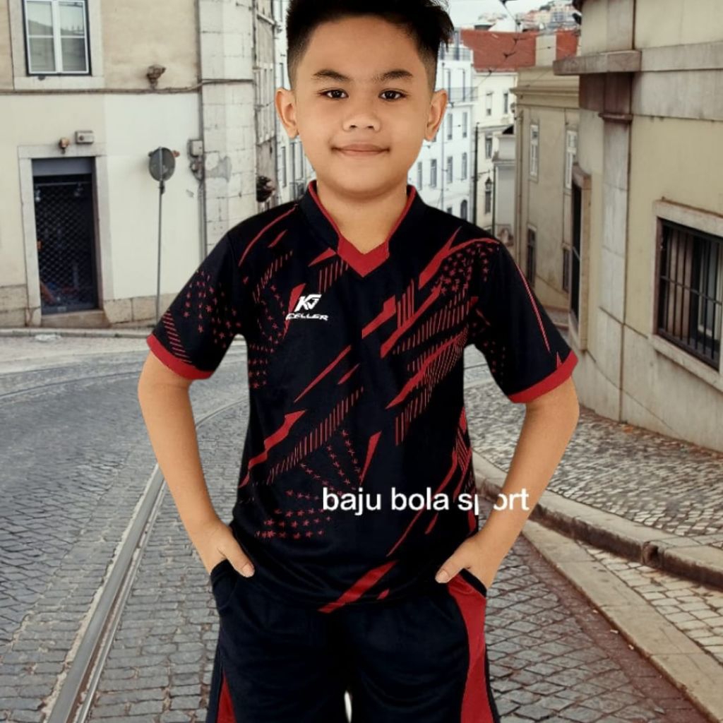 Jersey Anak cowo cewe stelan baju dan celana bola futsal usia 4 sampe 15 tahun Jersey voli Jersey Je