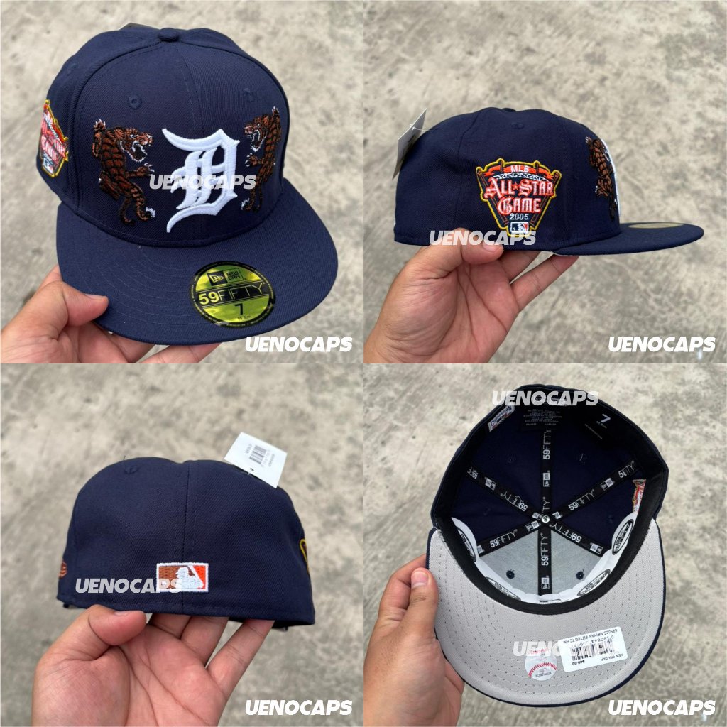 Topi Snapback Fitted Detroit Navy Tigers Bordir Build Up Caps Aksesoris Wanita Pria