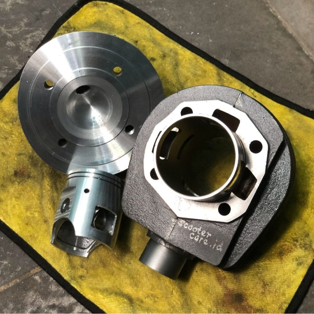 Blok Head Vespa Porting Harian Touring Lubang 3 Port Vitalia