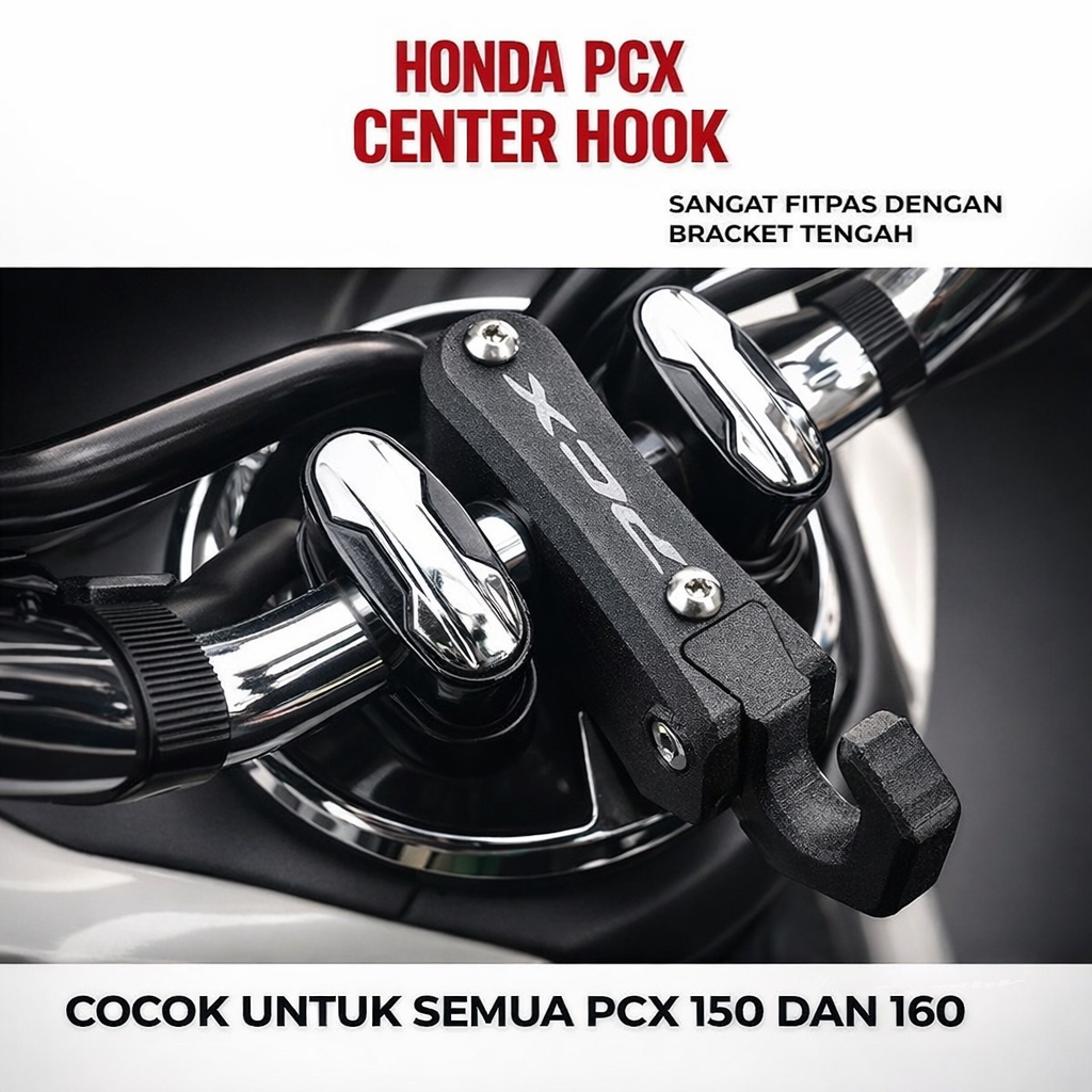 Center Hook Gantungan Honda PCX 150 / 160 Carbon Fiber | Kuat Tahan Panas