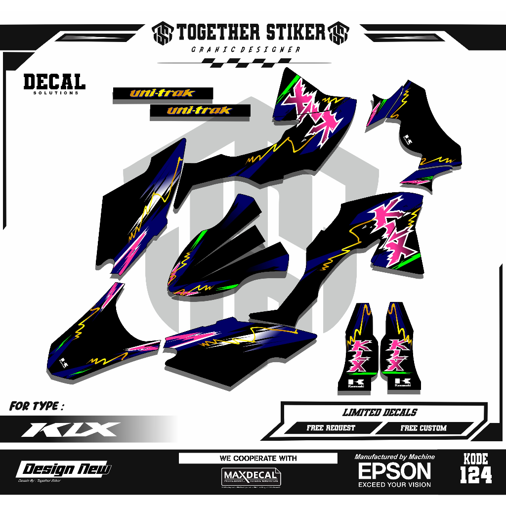 DECAL KLX BF FULL BODY / STIKER KLX BF / STIKER KLX / DECAL KLX BF 150L / DECAL STIKER KLX BF kode 1