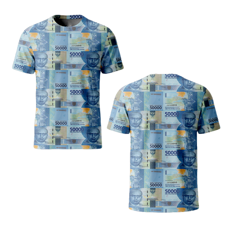 Jersey unik motif uang rupiah Fullprinting 3D terbaru