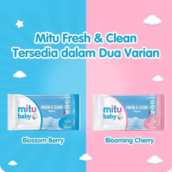 [ 4pcs Random ] Mitu Baby Wipes isi 10 lembar Tisu Basah mitu Baby