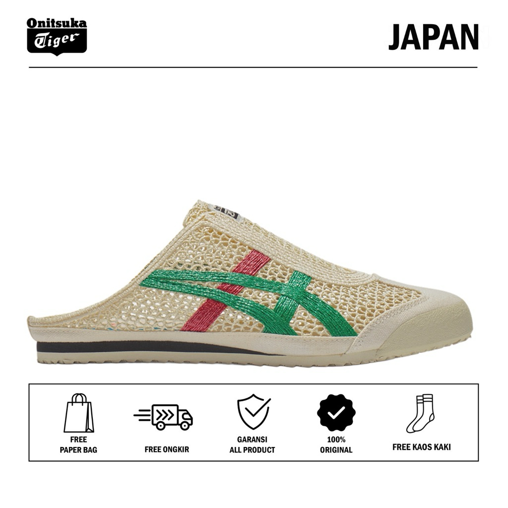 Sepatu Onitsuka Tiger Mexico 66 Sabot Brich Green Original / Sepatu Wanita / Sandal Wanita / Sneaker