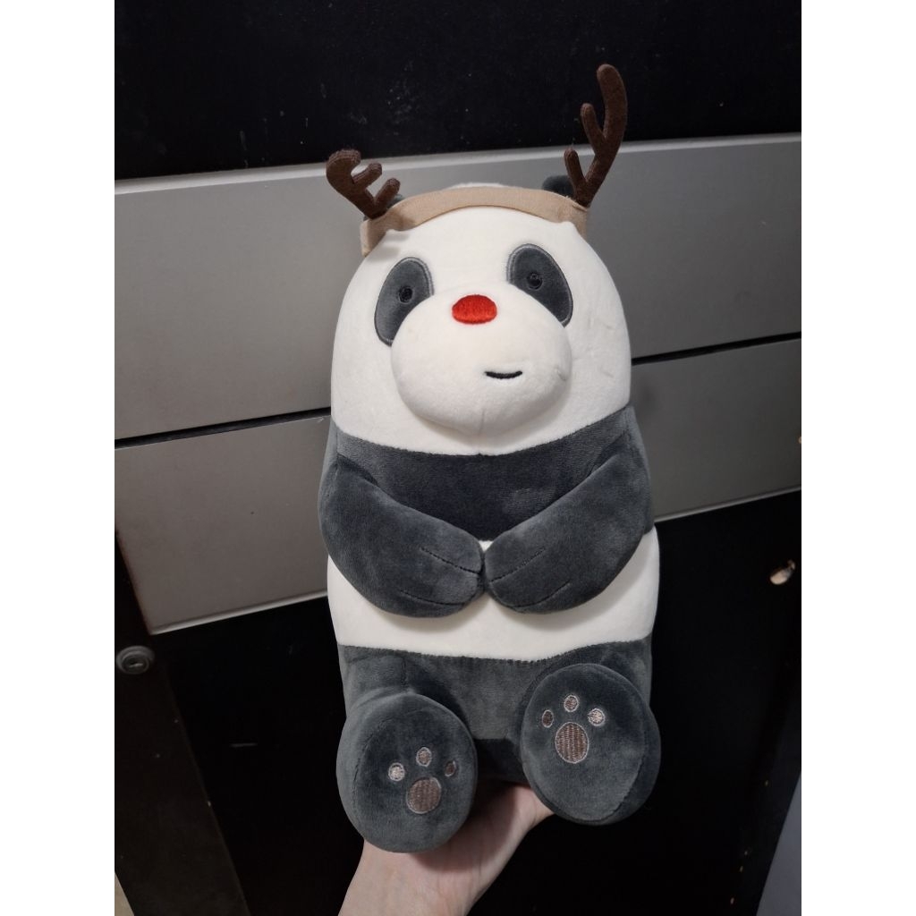 Boneka We Bare Bears Panda Deer Plush Reindeer Christmas Miniso (Preloved)