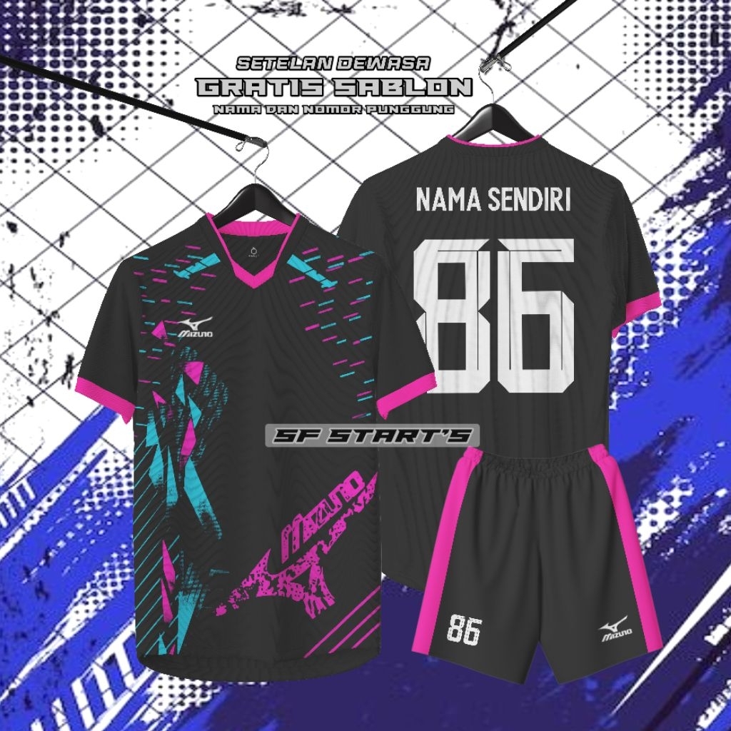 free sablon nama dan nomor setelan baju bola, badminton, futsal