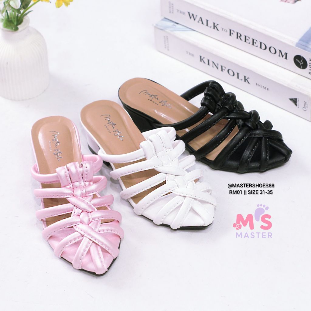MASTER RM01 - [SIZE 31-35] Sandal Selop Anak Tanggung Perempuan / Heels Fashion Anak Slip-On
