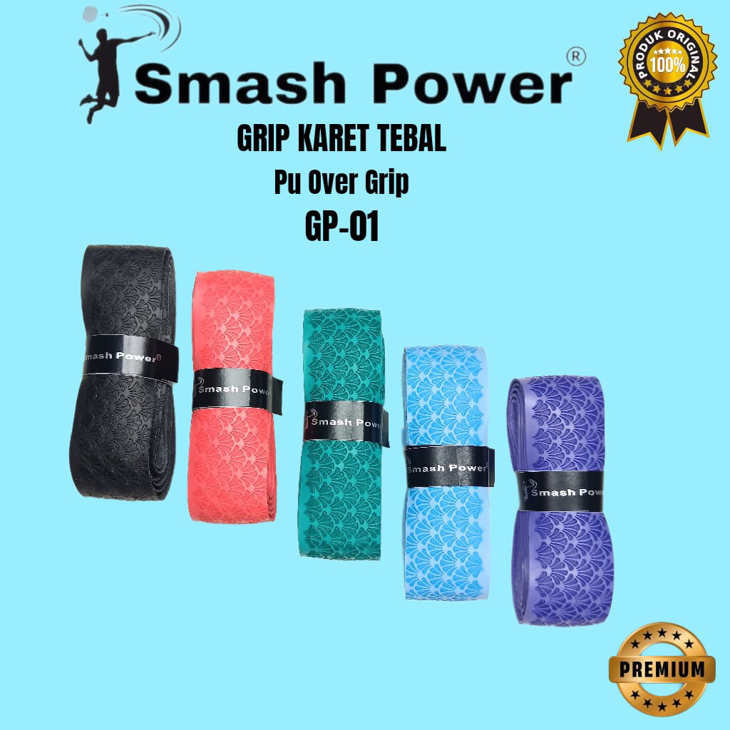 GRIP KARET TEBAL BADMINTON SMASH POWER GP-01 ORIGINAL/GRIP RAKET BADMINTON/GRIP RAKET TENIS