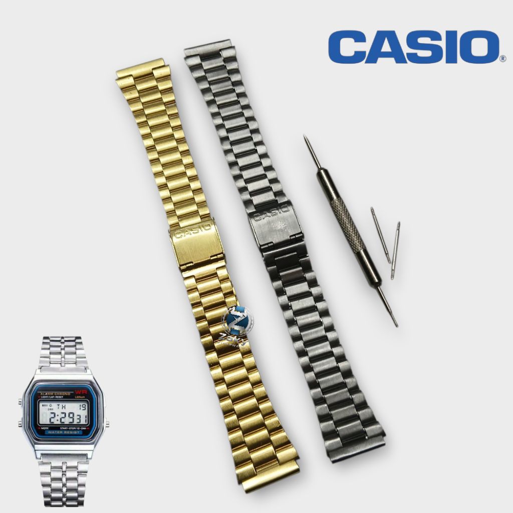 Strap Tali Jam Tangan Rantai For Casio F-91 F91,AE-1000/ 1200 / 1300 W-217 Lug 18mm
