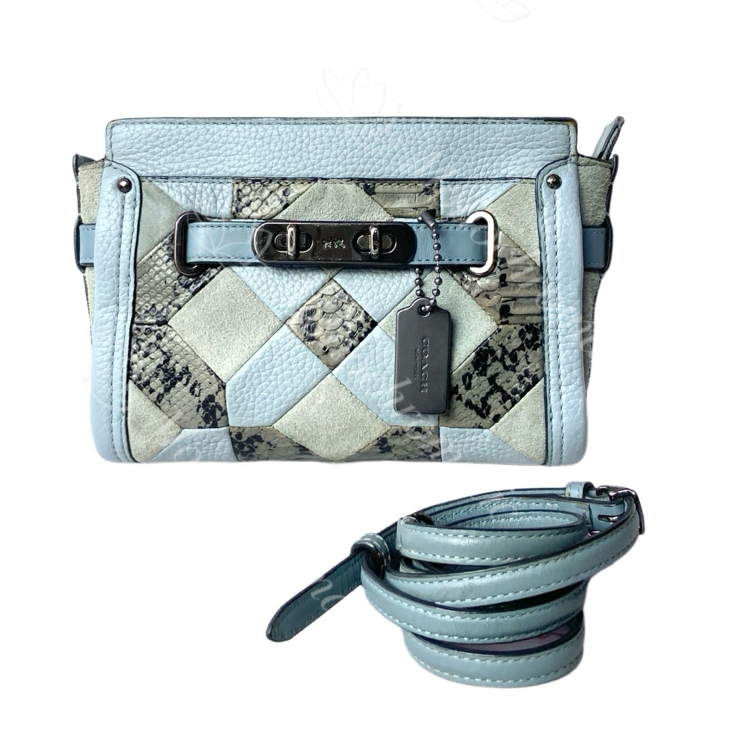 Authentic Original Preloved Coach ButikCOC Swagger in Canyon Quilt in Exotic Embossed Leather Patchw