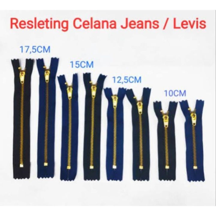1 LUSIN RESLETING JEANS YKK 12CM