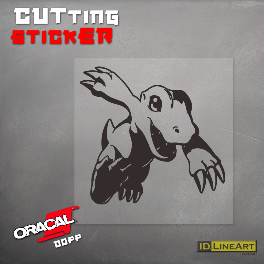 CUTTING STICKER ANIME DIGIMON KARAKTER AGUMON STICKER MOTOR MOBIL