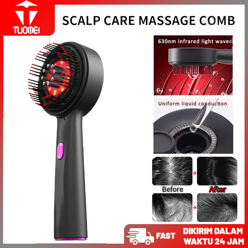 Sisir Pijat Kepala Elektrik Dengan Terapi Led Merah