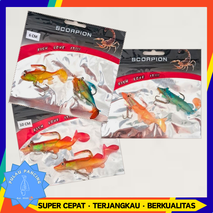 Lure/Umpan Ikan Karet + 2 Kail