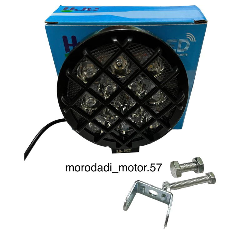 Lampu tembak sorot led 12 mata jaring merk HJG 2 mode lampu led 12 mata bulat model jaring universal