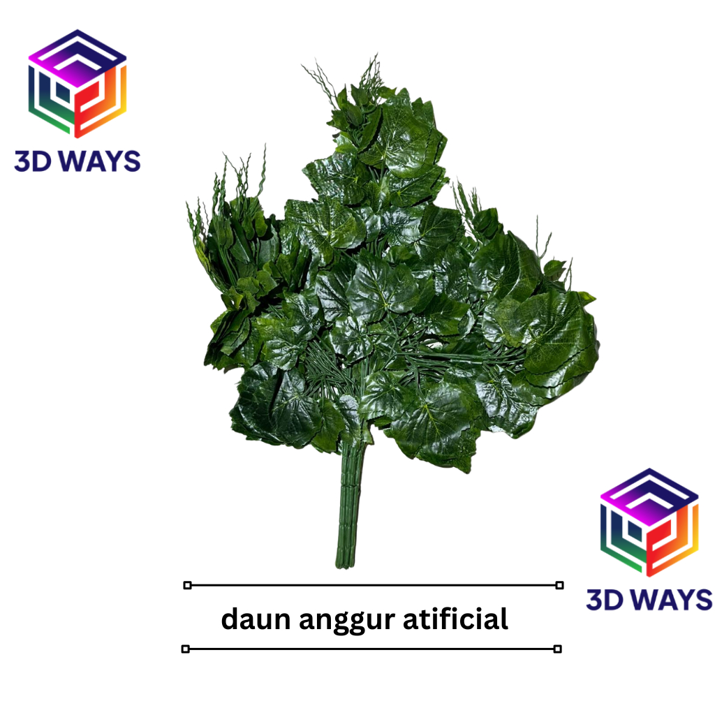Daun Anggur Hijau Tua Plastik Per Lusin Murah Artificial Panjang 70cm Dekorasi Gantung Plafon Tenda 