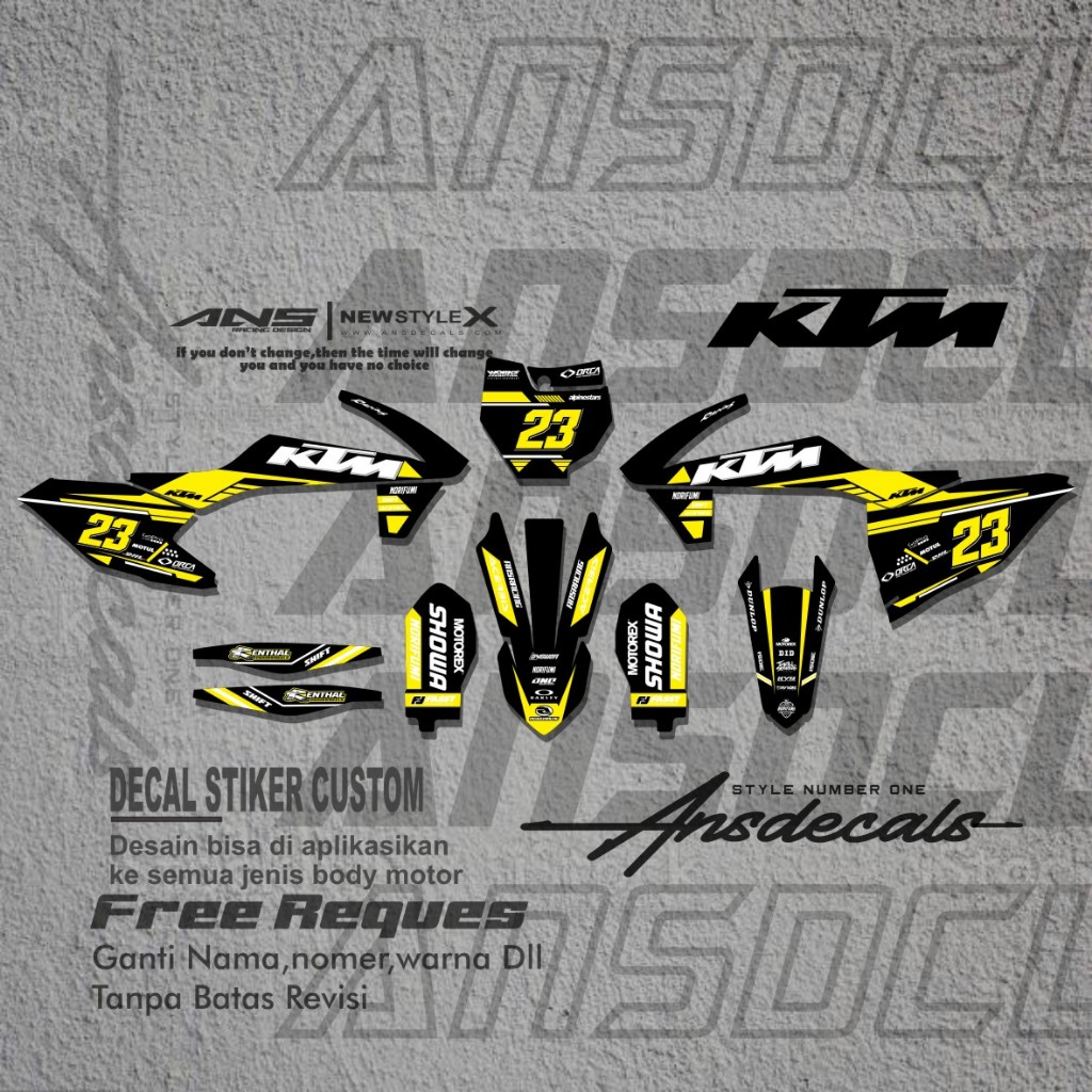 DECAL KTM 85/KTM 250 FULL BODY STIKER MOTOR KTM 85/250 FREE REQUEST