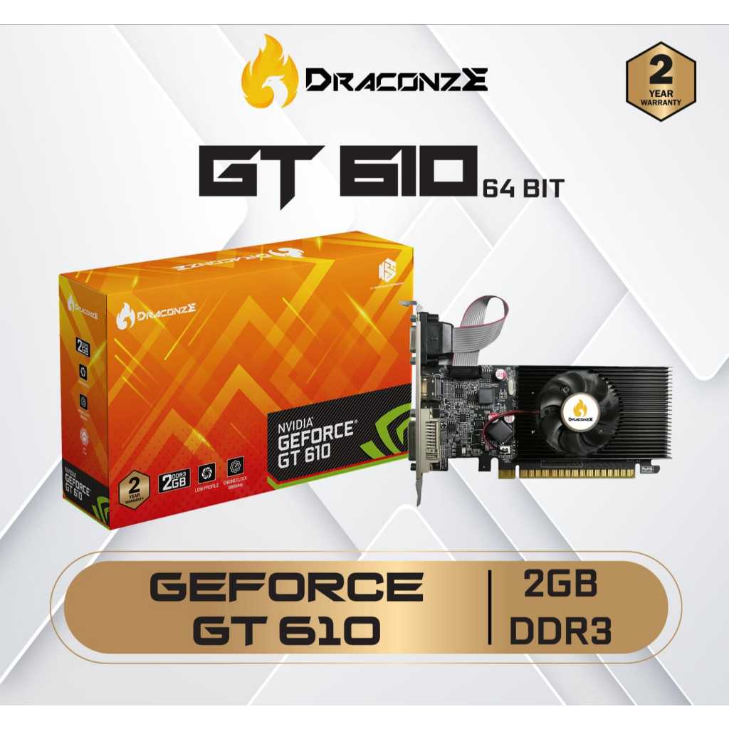 VGA Card / VGA NVIDIA GT610 // VGA DRACONZE GT610 LP 2GB DDR3 64BIT