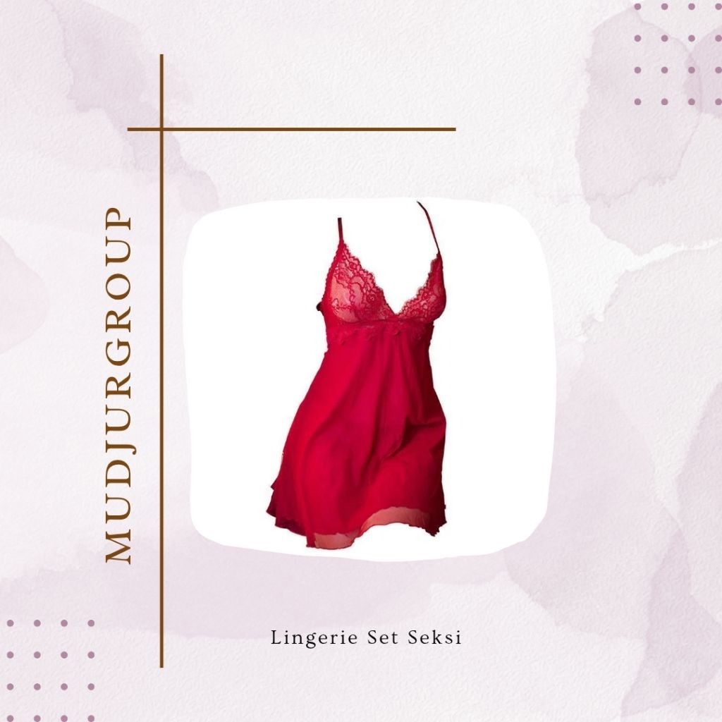 mudjurgroup - Lingerie Set Baju Tidur Seksi Set CD BH Gaun Malam Seksi