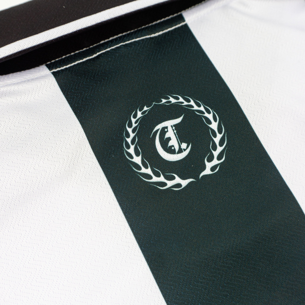 Troy Company Jersey White Green Realitystate Studios - Jersey Putih Hijau Garis Klasik JSM 3548