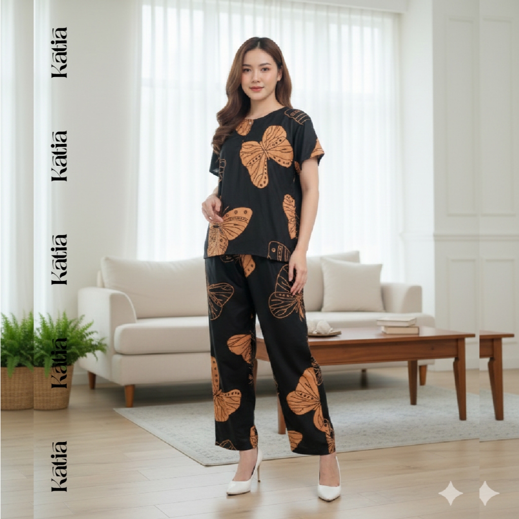 One set Bali Babydoll celana Panjang Rayon
