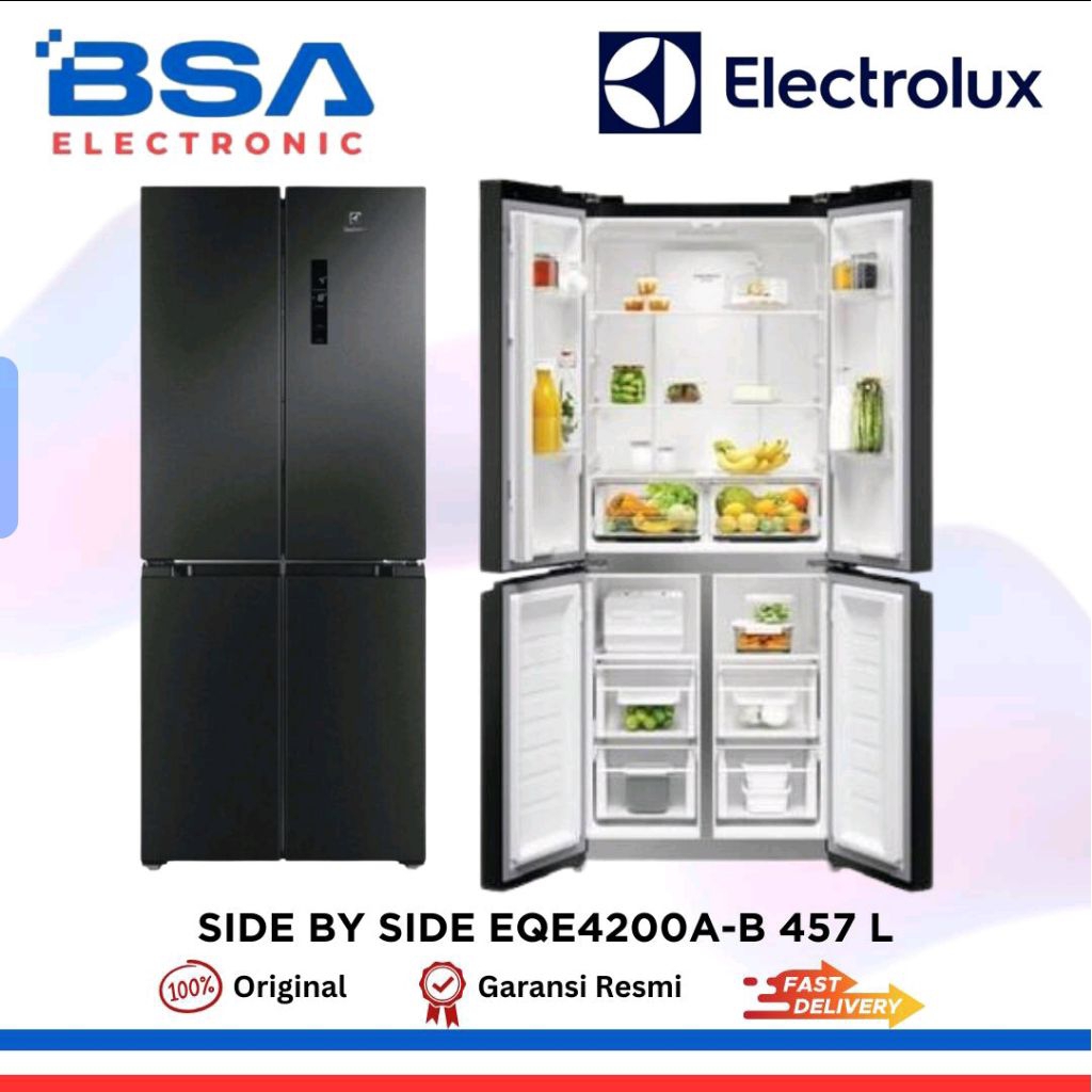 ELECTROLUX KULKAS 4 PINTU EQE4200A-B 457L