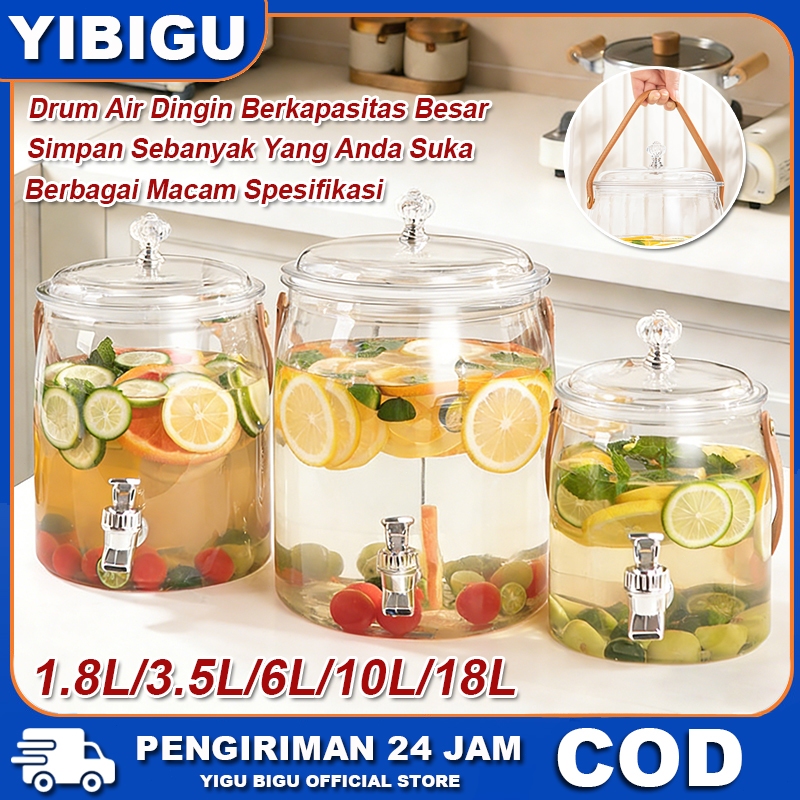 Ember Kedap Udara Transparan Rumah Tangga Kelas Makanan Bekas Air Dingin Kendi, Ember Jus(Dengan peg