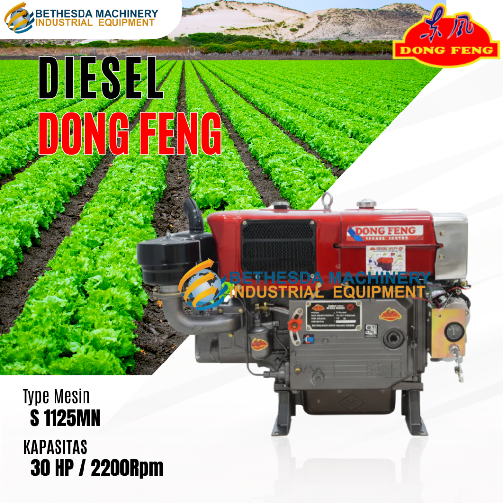 Diesel Dongfeng 30 PK 30 HP - Penggerak Dong Feng S 1125 MN Radiator Starter