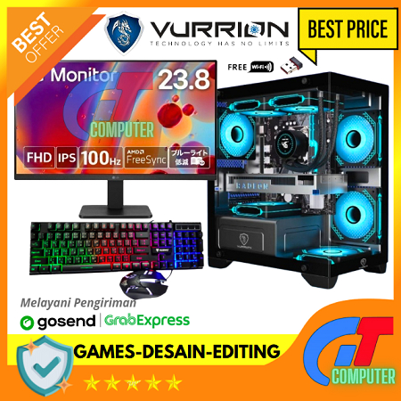 Paket Fullset PC Gaming Intel i7 2600 Geforce GTX 750Ti 4GB Ssd 128 lengkap LED 24 inc Keyboard Mous